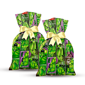 40 Lembrancinhas Sacola Supresa Festa Hulk Decoração 29cm