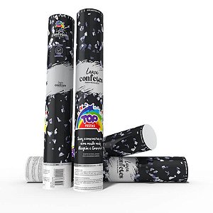 LANCA CONFETES 30 CM REVEILLON ANO NOVO PRATA FESTA