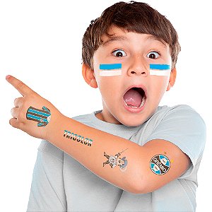 12 Tatuagem Removivel Festa Gremio Decoração e  Aniversário