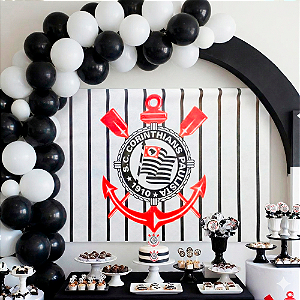 Painel Festa Corinthians Decoração Aniversário complet 1,40m