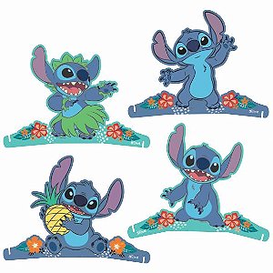 4 Display Decoração Stitch Festa Aniverário completo 20cm