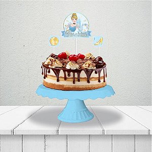 Topo de bolo festa Cinderela Decoração Aniversário 3pçs EVA