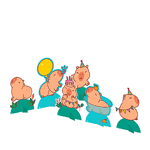 6 Display de mesa Decoração Capivara Festa Aniversário 20cm