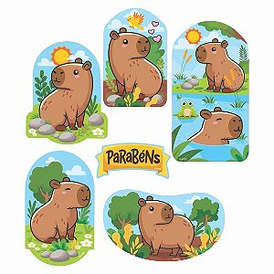 Kit festa Capivara Decoração Aniversário completa 6pçs EVA