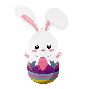 Decoração Festa Painel Ovo De Páscoa Com Coelho Surpresa 52cm
