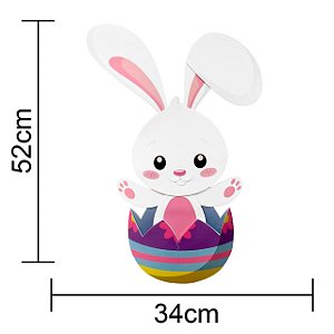 Decoração Festa Painel Ovo De Páscoa Com Coelho Surpresa 52cm