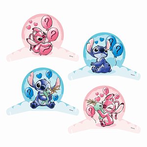 4 Display Decoração Stitch Chá Revelação Festa Aniversá 28cm