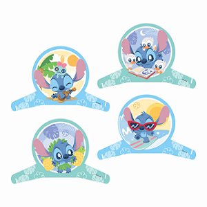 4 Display Decoração Stitch Baby Festa Aniversário 28cm