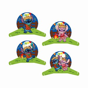 4 Display Decoração Stitch Junino Festa Junina Aniversá 28cm