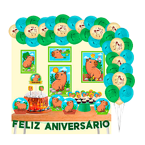 Kit festa Capivara Decoração Aniversário completo + balão