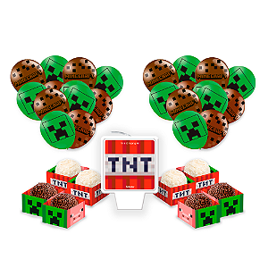 Kit festa Minecraft Decoração Aniversário completo 66pçs
