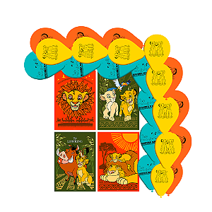 Kit festa Rei Leão Decoração Aniversário Cartaz + Balão