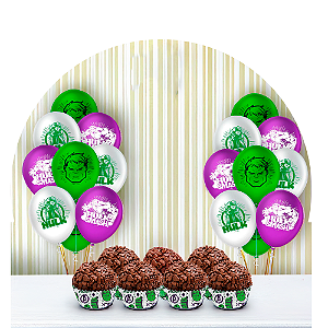 Kit festa HULK Decoração Aniversário 100 Forminhas+ 25 Balão