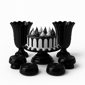 Kit Boleira Plus 2 Vasos Popi+2Mini Boleiras+2 Bandejas Pret