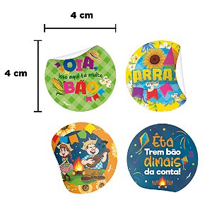 30 Adesivos Festa junina Arraia Julina Decoração 5x5cm