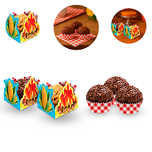 Kit festa Junina Decoração 150 Forminhas Arraia Festa julina