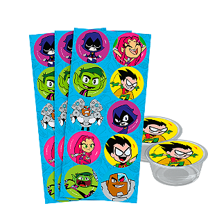 30 Adesivos Redondo 5x5cm Decoração Festa Jovens Titãs Go