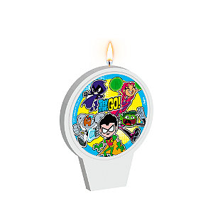 Vela Plana Decoração Jovens Titãs Go Festa Pavio Magico