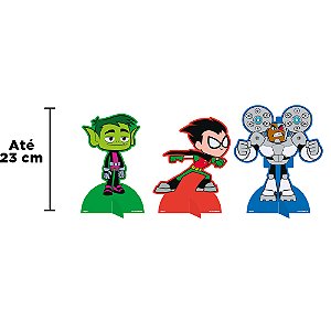 6 Display De Mesa Decoração Jovens Titãs Go Aniversario 20cm