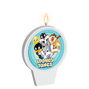Vela Plana Decoração Looney Tunes Festa Pavio Magico 1und