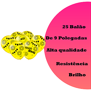 25 Bexigas Balão Especial Amarelo Decoração Festa Junina
