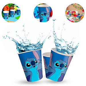 8 Copos Lembrancinha Festa Decoração Stitch 200ML