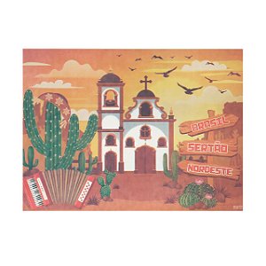 Painel TNT Decoração Junino Cangaço Festa Junina 1,40mx1m