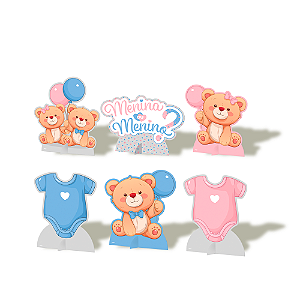 6 Display De Mesa Decoração Chá Revelação Festa Eventos 20cm