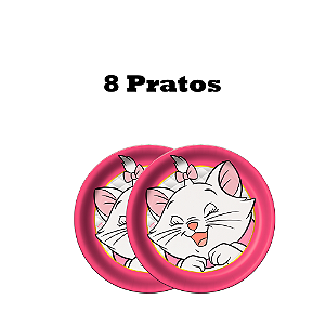 8 Pratos Redondo Decoração Marie Festa Aniversario