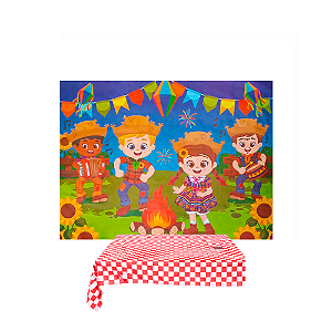 Kit festa Junina Arraia Julina Painel GG+Toalha 1m Decoração