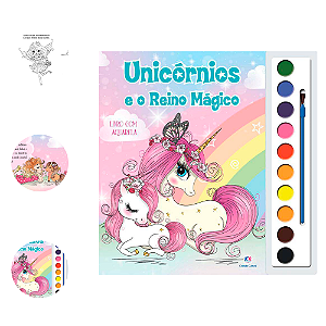 Livro para colorir Unicórnio mágico Aquarela mais divertido
