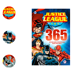 Livro 365 Atividades e desenhos para colorir Liga da Justica