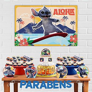 Kit Festa Decoração Aniversário Stitch O Filme 33pçs EVA