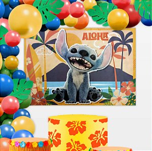 Painel TNT Festa Stitch Filme Decoração aniversário 1m