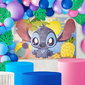 Painel TNT Festa Stitch Baby Decoração aniversário eventos
