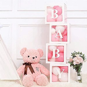 Caixa transparente para bexigas decoração festa BABY aniver