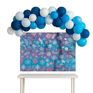Painel TNT Festa Flocos Neve Decoração aniversário 1,40x1m