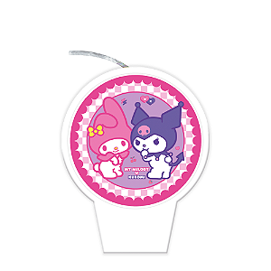 Vela Plana Decoração My Melody E Kuromi Festa Pavio Magico