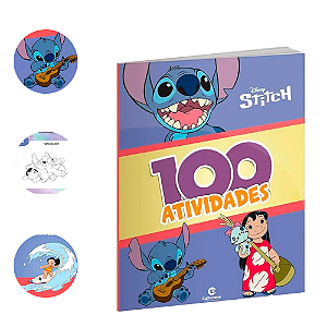 Livro 100 Atividades Stitch desenhos para colorir infantil