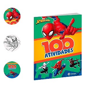 Livro 100 Atividades Homem Aranha desenhos para colorir