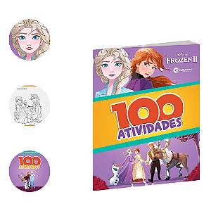 Livro 100 Atividades e desenhos para colorir Frozen infantil