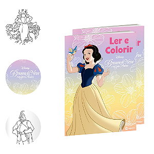 Livro De Atividades Ler e colorir Branca de Neve Divertido