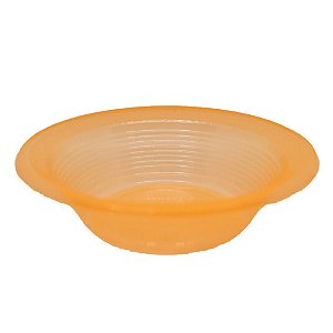 10 Pratos Fundo Cumbuca Laranja Neon Descartáveis 15cm Festa