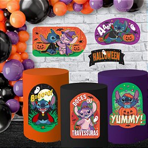 6 Cartaz Decoração Stitch Festa Halloween Eva 26cm