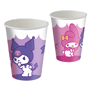 8 Copos Decoração My Melody E Kuromi Festa Aniversário 200ML