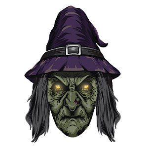 Painel Decoração Halloween Quadro Bruxa Horripilante 46cm