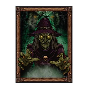 Painel Decoração Halloween Quadro Bruxa 35,9cm