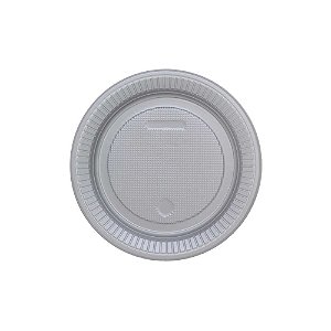 10 Pratos Descartáveis Festa Aniversário Prata 15cm