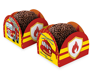 50 Forminhas Para Doces Festa Bombeiro Decoração Aniversario