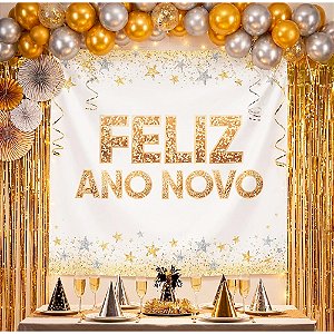 Painel Festa Ano Novo Decoração Fim De Ano 1,40m x 1m